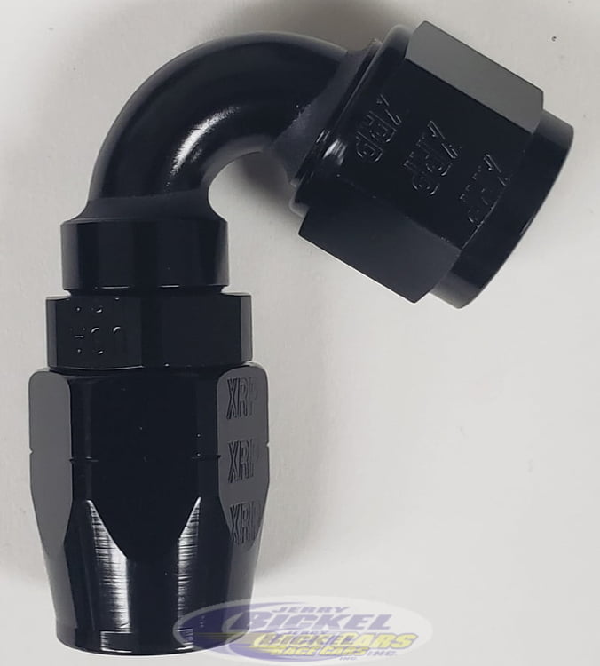 -12 120&ordm; Double Swivel Hose End - Aluminum - Black Anodized
